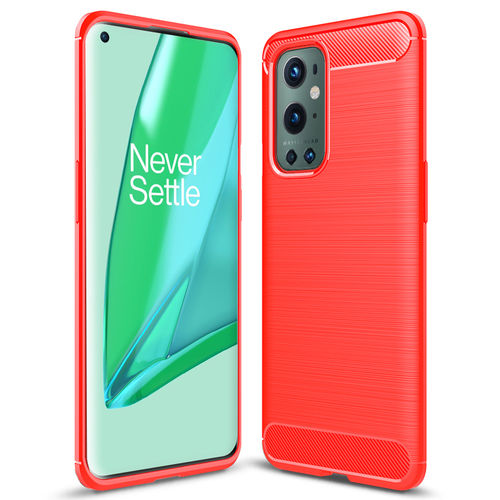 Flexi Slim Carbon Fibre Case for OnePlus 9 Pro - Brushed Red