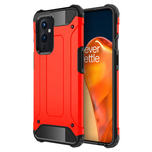 Military Defender Tough Shockproof Case for OnePlus 9 - Red