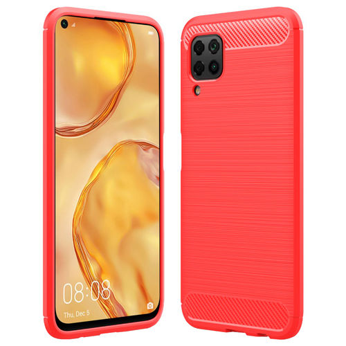 Flexi Slim Carbon Fibre Case for Huawei Nova 7i - Brushed Red