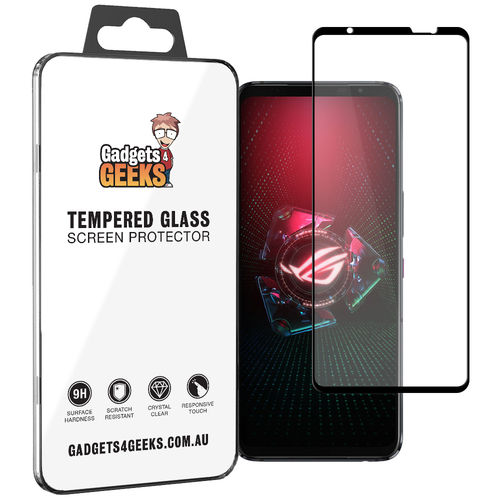 Full Coverage Tempered Glass Screen Protector for Asus ROG Phone 5 - Black