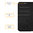 Leather Wallet Case & Card Holder Pouch for Motorola Moto E7 - Black