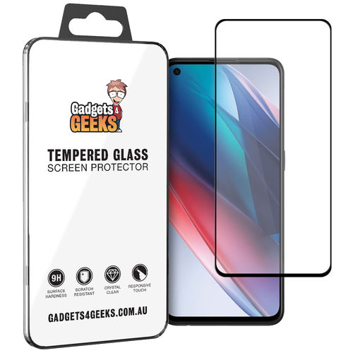 Full Coverage Tempered Glass Screen Protector for Oppo Find X3 Lite - Black