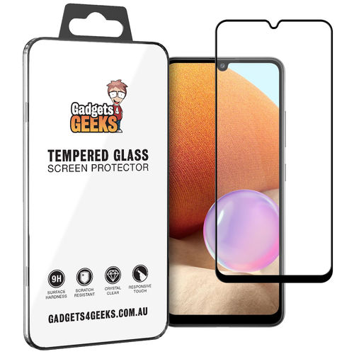 Full Coverage Tempered Glass Screen Protector for Samsung Galaxy A32 4G - Black