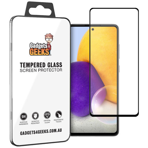 Full Coverage Tempered Glass Screen Protector for Samsung Galaxy A72 - Black