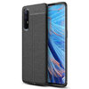 Flexi Slim Litchi Texture Case for Oppo Find X2 Neo - Black Stitch