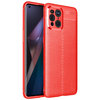 Flexi Slim Litchi Texture Case for Oppo Find X3 Pro - Red Stitch