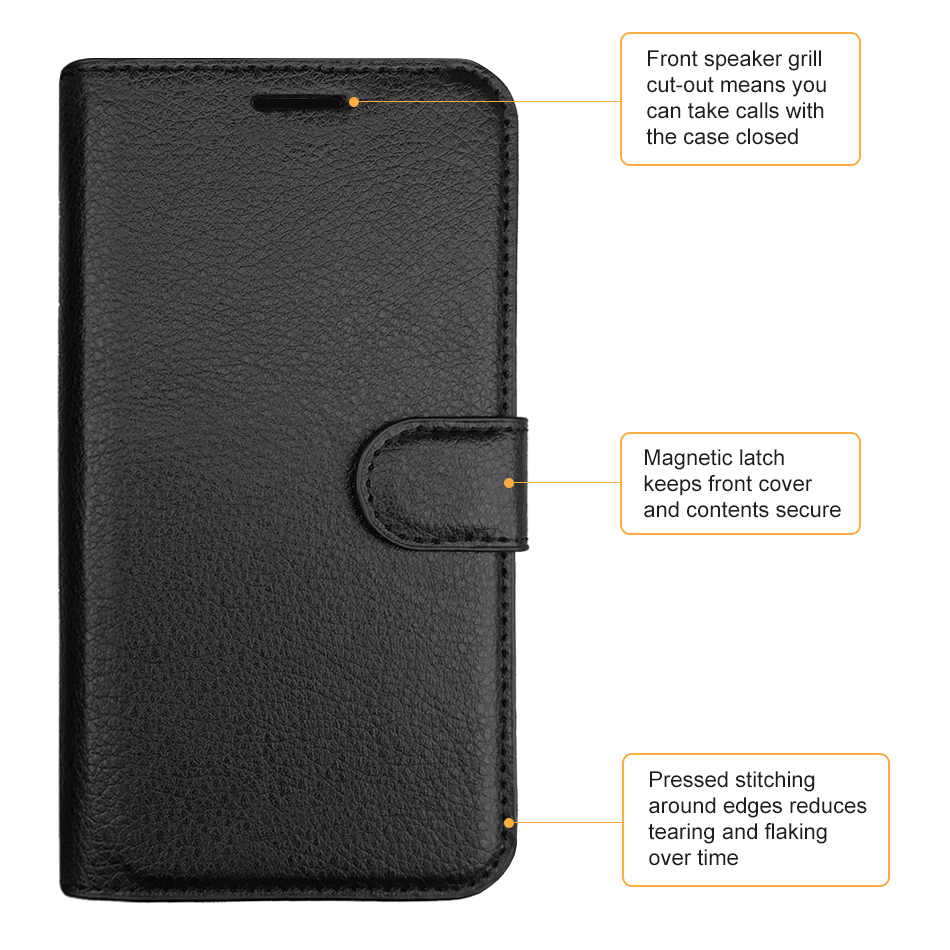 Leather Wallet Case & Card Holder Pouch for Oppo A54 5G / A74 5G - Black