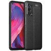 Flexi Slim Litchi Texture Case for Oppo A74 5G - Black Stitch