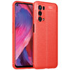 Flexi Slim Litchi Texture Case for Oppo A74 5G - Red Stitch