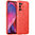 Flexi Slim Litchi Texture Case for Oppo A74 5G - Red Stitch