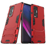 Slim Armour Tough Shockproof Case & Stand for Oppo Find X3 Neo - Red