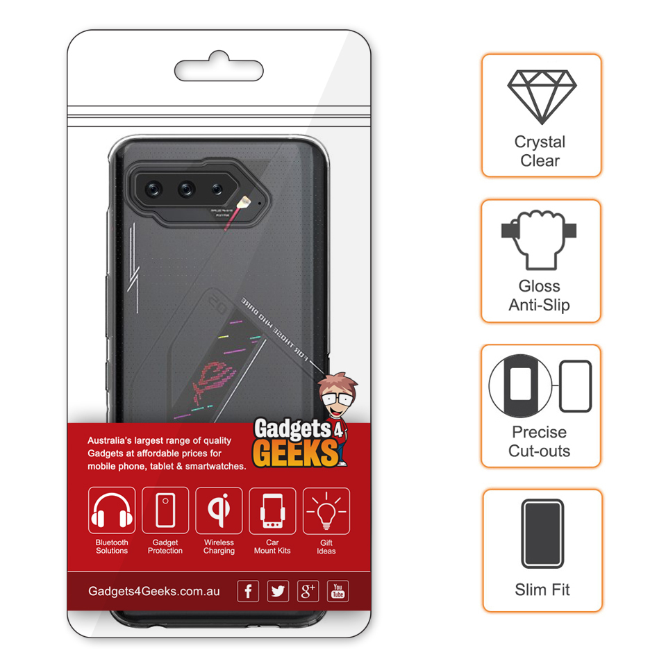 Flexi Slim Gel Case for Asus ROG Phone 5 - Clear (Gloss Grip)