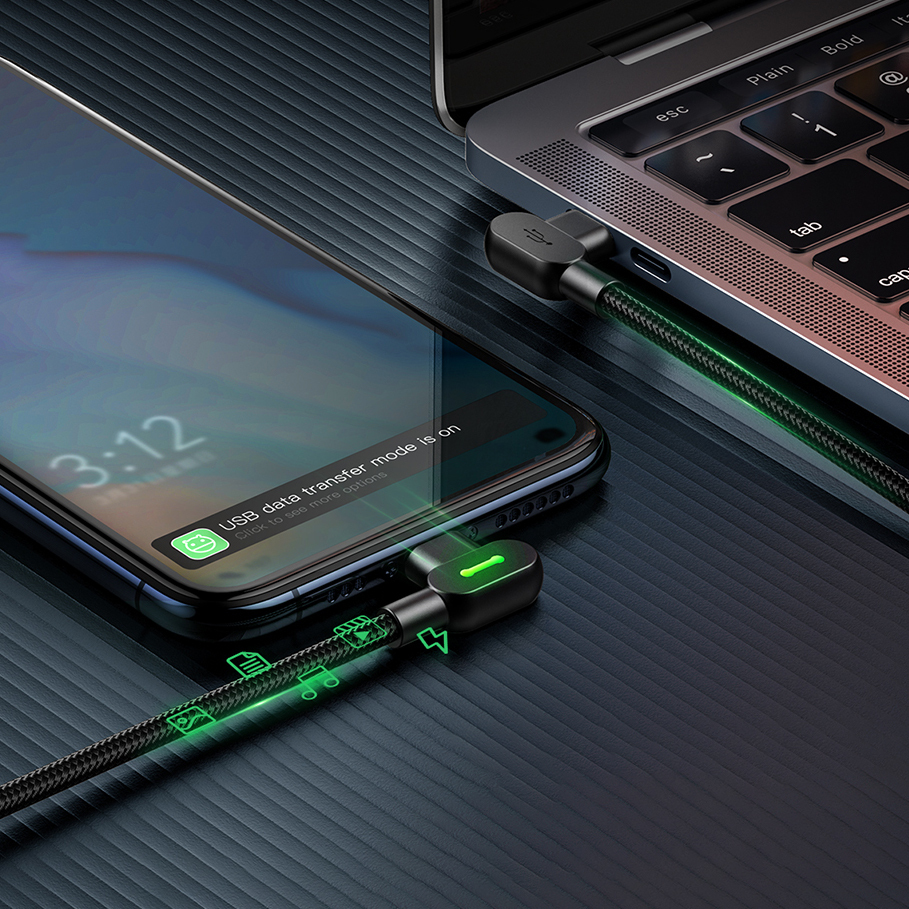 Mcdodo (60W) Double Elbow USB Type-C (PD) Charging Cable (1.5m) - Black