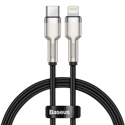 Baseus Cafule Metal (20W) USB-PD (Type-C) to Lightning Cable (25cm) for iPhone / iPad - Black