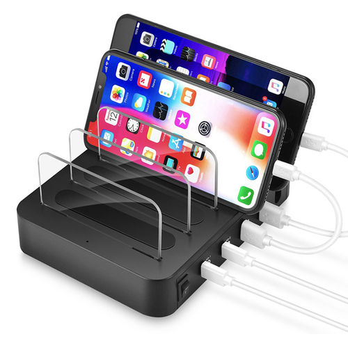 45W (4-Port) USB-PD (Type-C) / QC3.0 Charging Station / Desktop Stand for Phone / Tablet