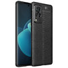 Flexi Slim Litchi Texture Case for Vivo X60 Pro - Black Stitch