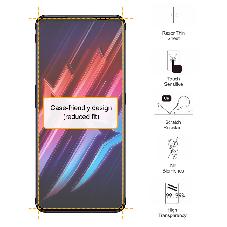 Imak 9H Tempered Glass Screen Protector for ZTE Nubia Red Magic 6 Pro