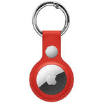 Leather Protective Case / Keychain Holder / Hanging Buckle for Apple AirTag - Red