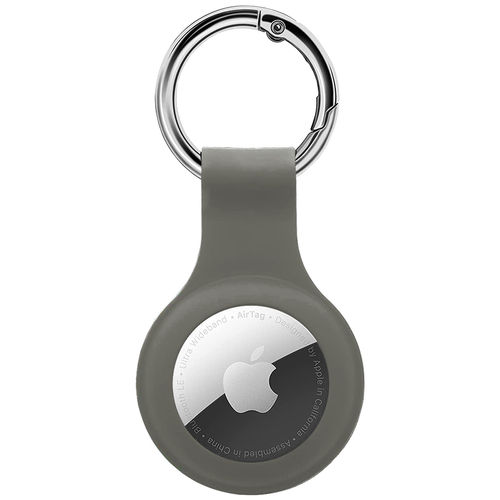 Silicone Protective Cover / Keyring Holder / Hanging Buckle for Apple AirTag - Grey