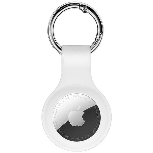Silicone Protective Cover / Keyring Holder / Hanging Buckle for Apple AirTag - White