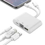 (3-in-1) Lightning / Type-C to RJ45 Ethernet / USB OTG / Charging Adapter for Phone / Tablet