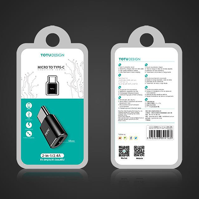 Totu (12W) USB Type-C to Micro-USB (Female) OTG Adapter