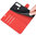 Leather Wallet Case & Card Holder Pouch for TCL 20 SE - Red