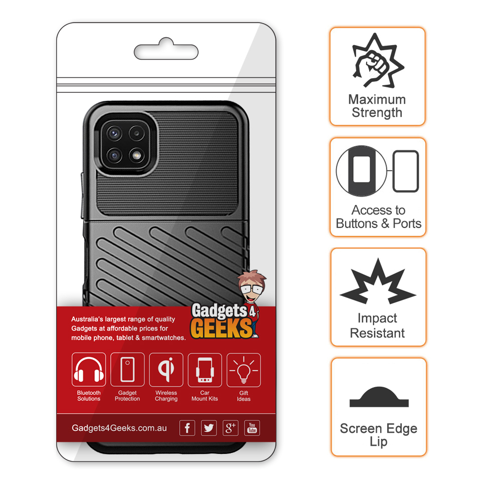 Flexi Thunder Tough Shockproof Case for Samsung Galaxy A22 5G - Black (Texture)