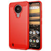 Mofi Flexi Slim Carbon Fibre Case for Nokia 1.4 - Brushed Red