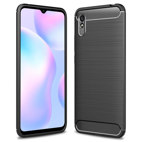 Flexi Slim Carbon Fibre Case for Xiaomi Redmi 9A - Brushed Black