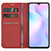 Leather Wallet Case & Card Holder Pouch for Xiaomi Redmi 9A - Red
