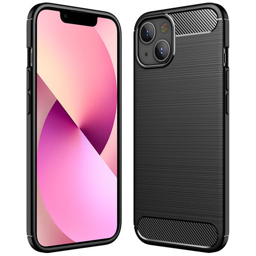 Flexi Slim Carbon Fibre Case for Apple iPhone 13 Mini - Brushed Black