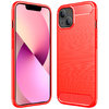 Flexi Slim Carbon Fibre Case for Apple iPhone 13 Mini - Brushed Red