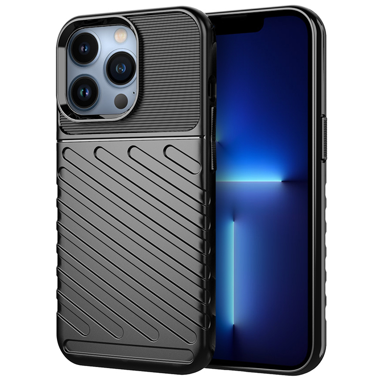 Flexi Thunder Shockproof Case for Apple iPhone 13 Pro - Black (Texture)