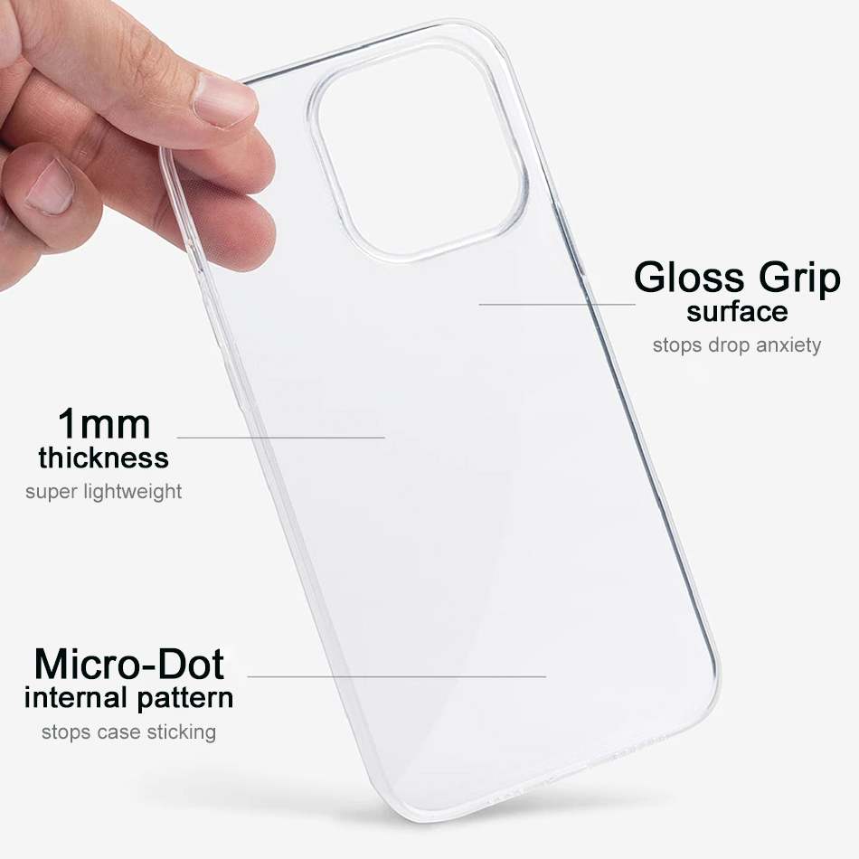 Flexi Slim Gel Case for Apple iPhone 13 Pro - Clear (Gloss Grip)