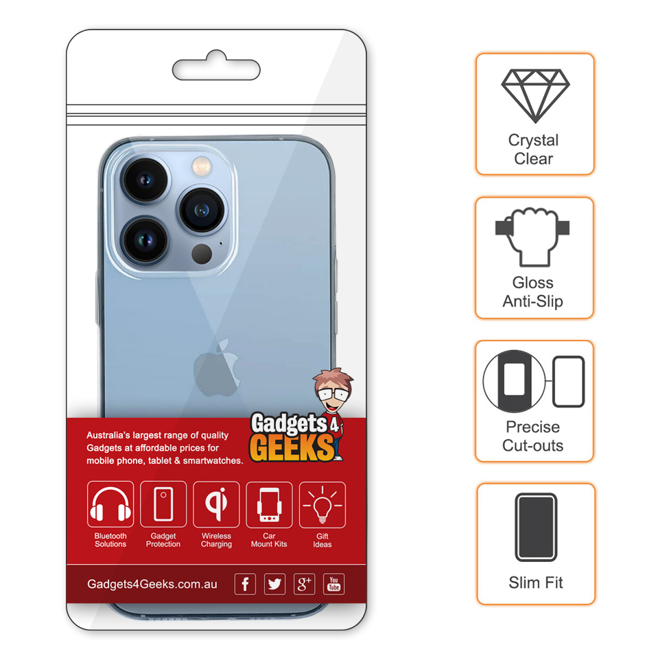 Flexi Slim Gel Case for Apple iPhone 13 Pro - Clear (Gloss Grip)
