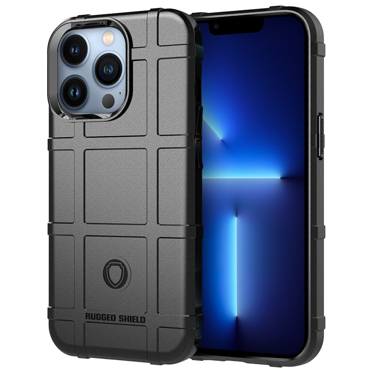 Anti-Shock Grid Texture Shockproof Case for Apple iPhone 13 Pro - Black
