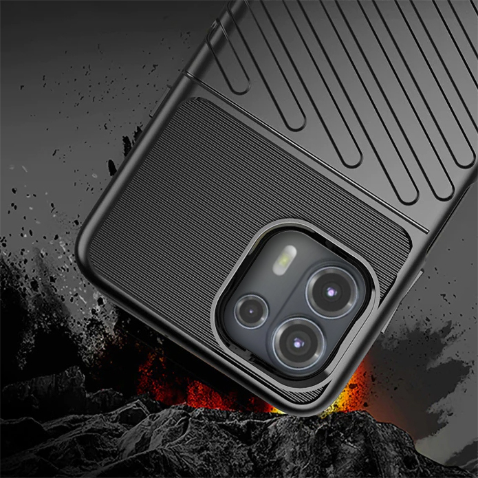 Flexi Thunder Shockproof Case for Motorola Edge 20 Fusion - Black (Texture)