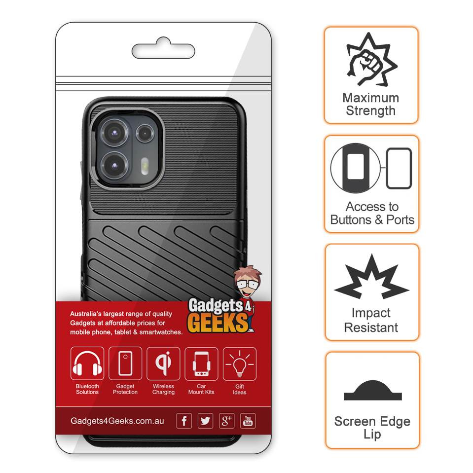 Flexi Thunder Shockproof Case for Motorola Edge 20 Fusion - Black (Texture)