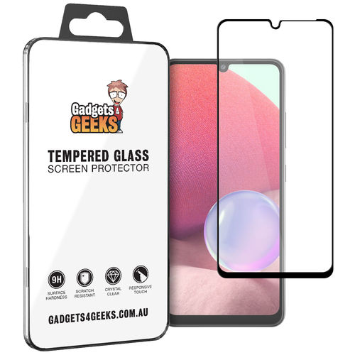 Full Coverage Tempered Glass Screen Protector for Samsung Galaxy A32 5G - Black