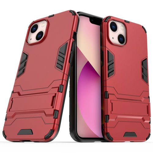 Slim Armour Tough Shockproof Case & Stand for Apple iPhone 13 Mini - Red