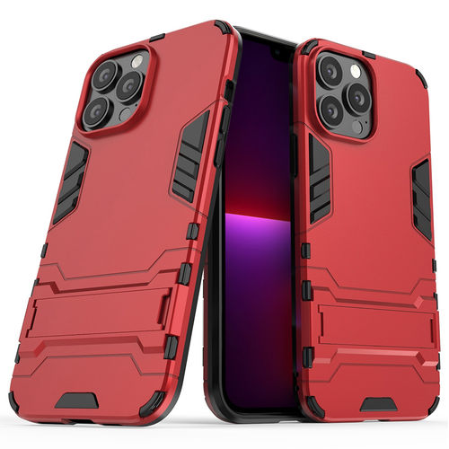 Slim Armour Tough Shockproof Case & Stand for Apple iPhone 13 Pro Max - Red