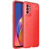 Flexi Slim Litchi Texture Case for Oppo A94 5G - Red Stitch