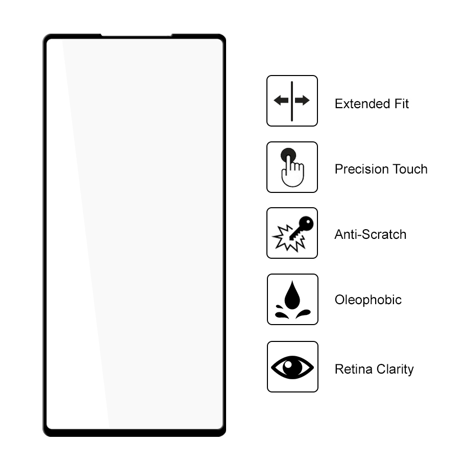 Full Coverage Tempered Glass Screen Protector for Google Pixel 6 - Black