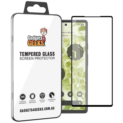 Full Coverage Tempered Glass Screen Protector for Google Pixel 6 - Black