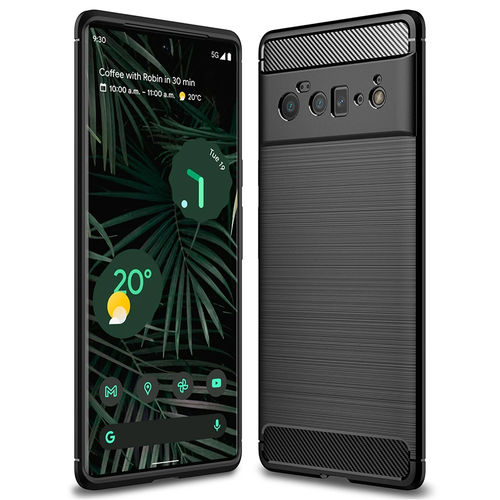 Flexi Slim Carbon Fibre Case for Google Pixel 6 Pro - Brushed Black