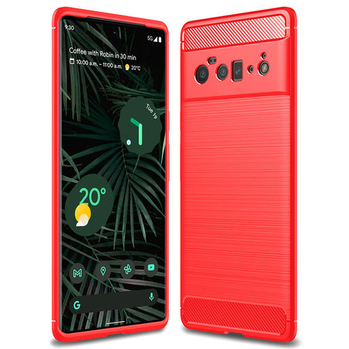 Flexi Slim Carbon Fibre Case for Google Pixel 6 Pro - Brushed Red