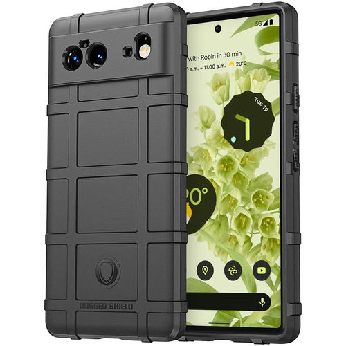 Anti-Shock Grid Texture Tough Shockproof Case for Google Pixel 6 - Black