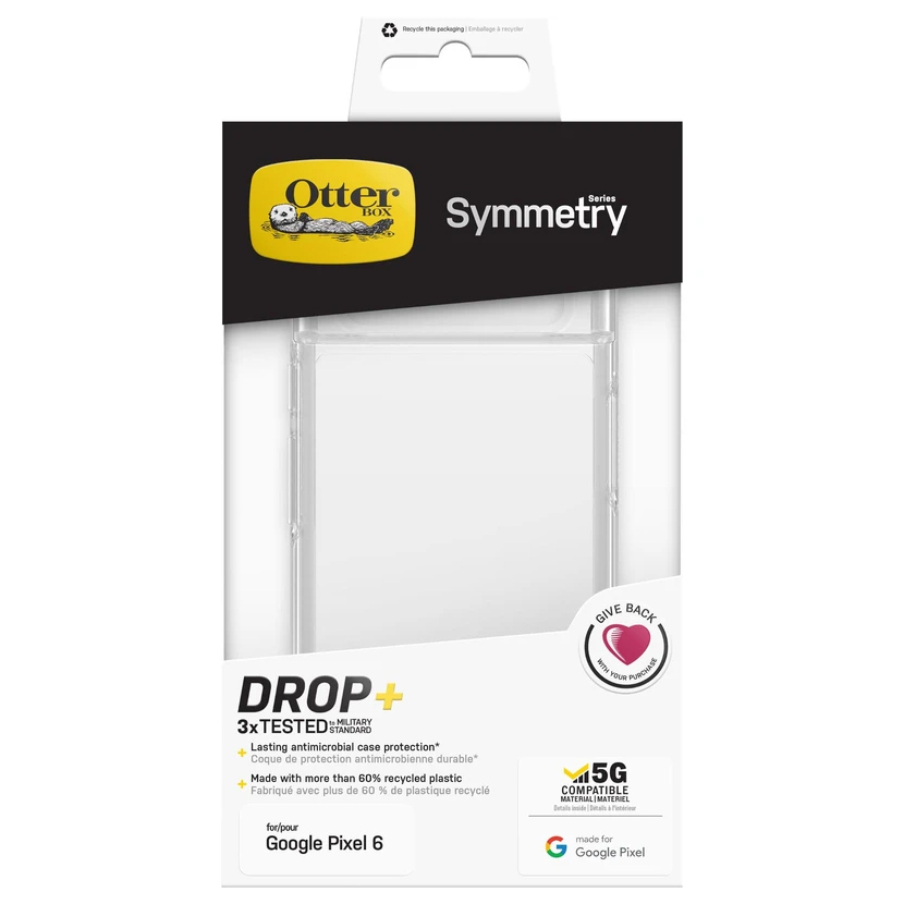 OtterBox Symmetry Shockproof Case for Google Pixel 6 (Clear)