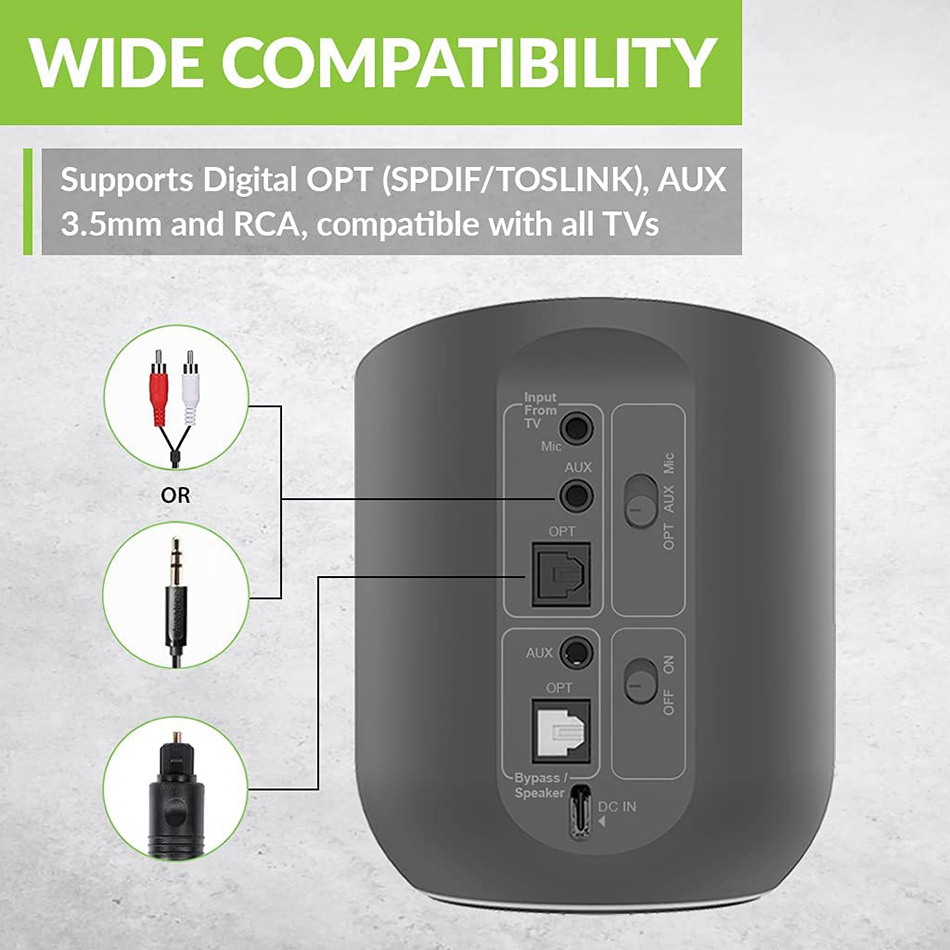 Avantree Orbit Bluetooth 5.0 TV Audio Wireless Transmitter aptX